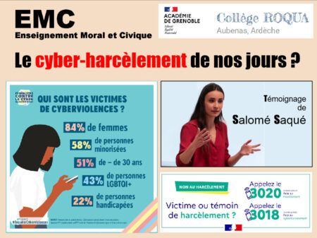 L'EMC au collège Roqua : le cyber harcèlement