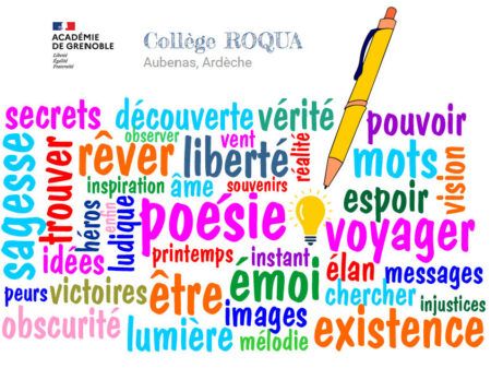 Atelier d'écriture en cours de français.