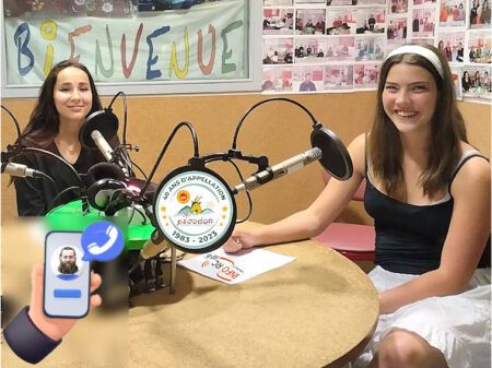 Alicia et Mila avec Nicolas Revol, Président du syndicat du picodon AOP